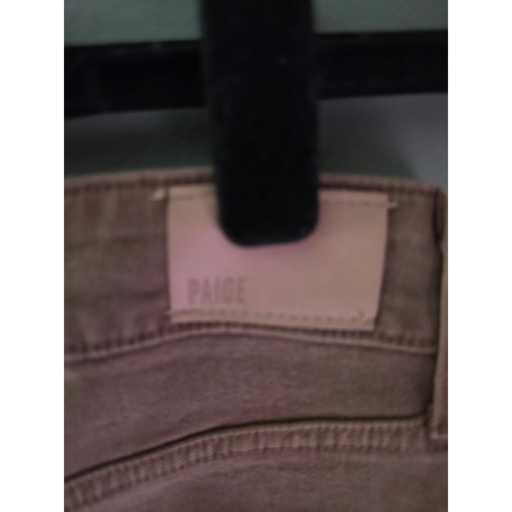 PAIGE High Rise Wide Leg Raw Hem Jeans Mauve Brown Size 24 - Picture 3 of 4
